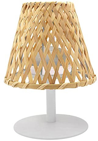 Lampe de table sans fil bambou naturel LED blanc chaud/blanc dimmable IBIZA H26cm