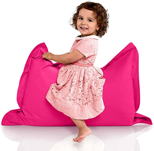 Green Bean Kinder-Sitzsack 70x100cm & 70 Liter EPS-Perlen Füllung - Indoor & Outdoor - Bean Bag Sitzkissen Bodenkissen Sessel Riesensitzsack Liegekissen für Jungen & Mädchen Pink