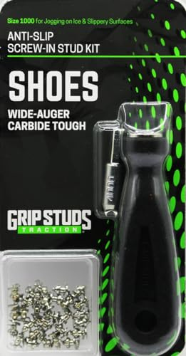 GRIPSTUDS Schuhstollen, 28 Stück, massive Wolframkarbidbestückte Schraubklampen für verbesserte Traktion in Schuhen oder Sandalen, inklusive Installationswerkzeug
