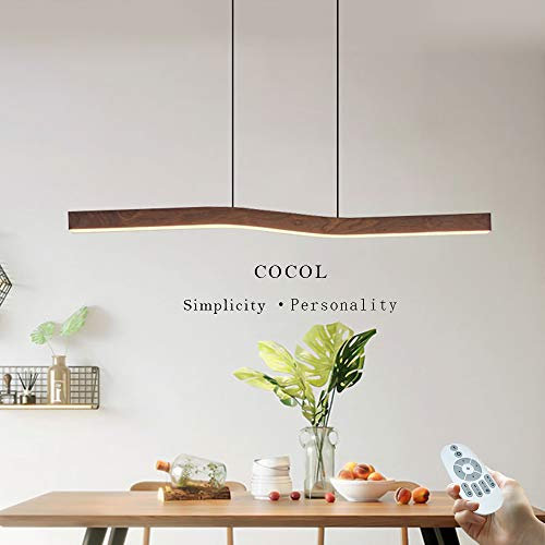 LED Moderne Pendellampe Esstisch Beleuchtung Pendelleuchte Dimmbar Mit Fernbedienung Hängelampe 43W Aluminium Acryl Höhenverstellbare Esszimmer Wohnzimmer Deckenlampe L113cm Energiesparlampe