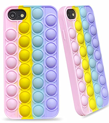elexal Pop Silicone Case Compatible With iPhone 7 8 SE2022 Case, Fidget Phone Case, Poppet iPhone 8 Shockproof Case Fidget Phone Case for iPhone 6 7 8 SE2022, Anxiety & Stress Relief Fidget Toy