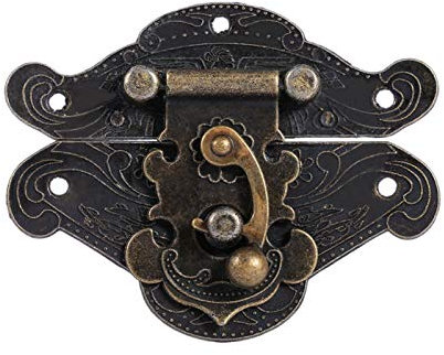 Tyenaza 82 * 65mm Verrou Vintage Antique Gaufrage Boite, Serrure Fermoir Boite en Bois boîte à Bijoux, Antique Retro Vintage Décoratifs Cabinet Armoire Boîte Cadeau Valise Meuble