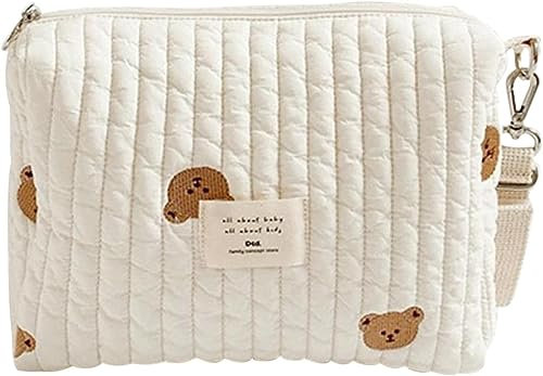 Rmeet Organizer universale per passeggino per bambino, mini borse per il cambio bebè, borsa per il cambio Essentials, borsa per passeggino, borsa per pannolini con cerniera, colore: Bianco