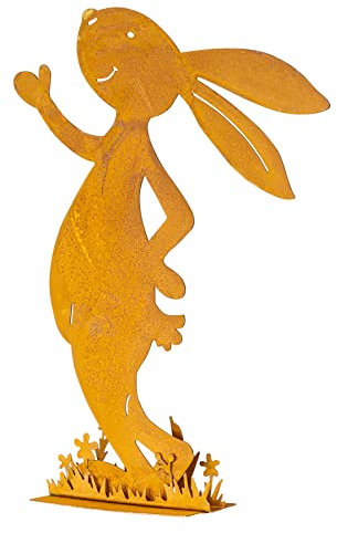 Hase H24cm Rost Metall Aufsteller Tischdeko Osterhase Figur Metalldeko Rostdeko Edelrost Frühling Ostern Tischdeko