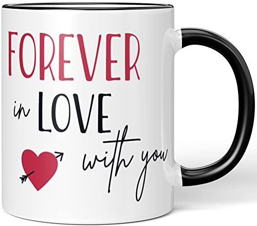 JUNIWORDS Tasse, Forever in love with you, Schwarz (1007326)