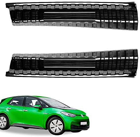 Shop4EV Kompatibel für Volkswagen VW ID.3 Ladekantenschutz Edelstahl Kofferraumblende Abdeckung Kantenschutz Schutzblende Stoßstangenschutz Set 2-teilig Schwarz