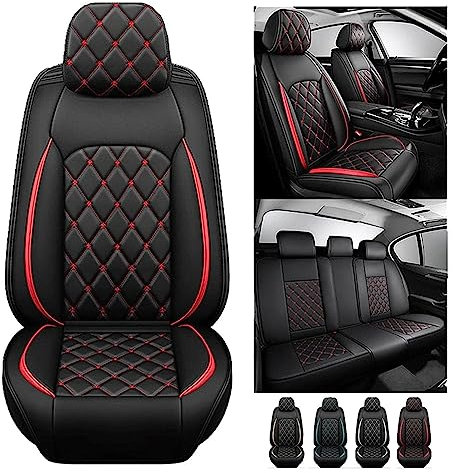 Autositzbezüge Set | Sitzbezüge Leder für Jeep Wrangler TJ/YJ | PU Leder Sitzschoner | Universal Leder Seasons Protectors VerschleißFest Kunstleder | Auto-Zubehör Innenraum Auto-Sitzbezug Universal (