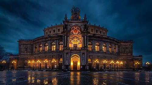 Klassische Puzzles 1000 Teile Semperoper Deutschland Dresden Häuser Nacht 75 * 50Cm