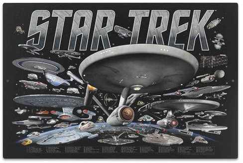 Open Road Brands Star Trek Schiffe Metallschild – Vintage Star Trek Wanddekoration für Männerhöhle, Filmzimmer oder Schlafzimmer