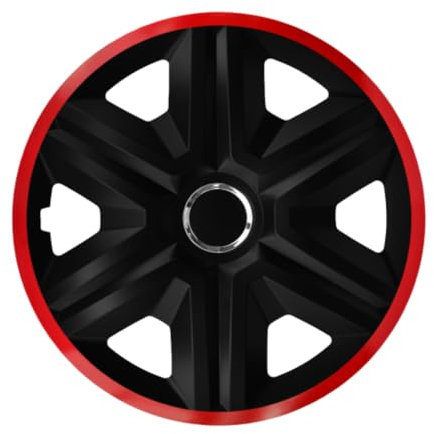 Luckyberg Radkappen 15 Zoll Fast Lux | Radzierblenden 4er-Set für die meisten Automarken und Stahlfelgen, Zierkappen in vielen Farben. Felgenabdeckung für Autofelgen. (15 - ROT)