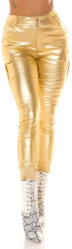 Koucla Glossy Metallic Look Highwaist Cargo Hose S