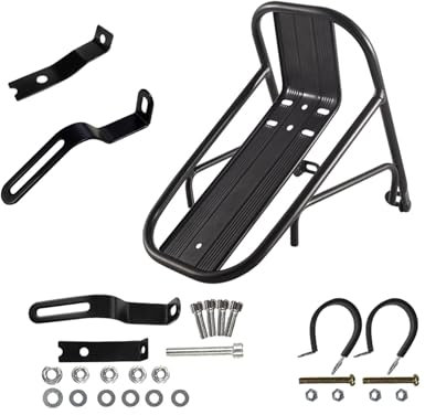 Baoblaze Front Bike Carrier Rack, Universal Lightweight Quick Release Cargo Pannier, Black, Aluminum Alloy, 5 kg Capacity, Disc Brake Compatible, Fits Most Bikes