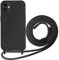 Beajew Silikon Handyhülle für iPhone 12 Mini Hülle mit Band, Silikon Necklace Handyhülle mit Abnehmbar Kordel zum Umhängen Stossfest Bumper Handy Schutzhülle, Schwarz