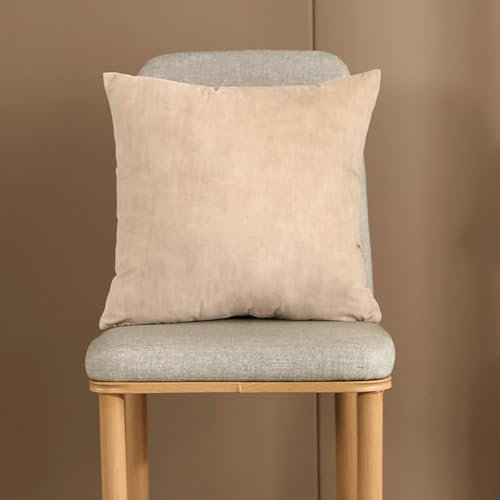 Dsnyu Kissenbezug 40X40 Beige, Kissenbezug Deko Einfarbig Baumwolle Kissenhülle 1 Stück für Sofa Bett Wohnzimmer