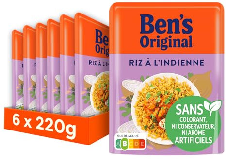 BEN'S ORIGINAL Riz à L'Indienne 2 Min (6 x 220 g)