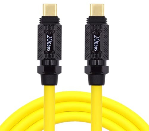 NFHK Cable USB-C USB4 ultra suave de alta flexibilidad de 20 Gbps 140 W 8 K para teclado de juegos, mouse tipo C macho a macho, cable de alimentación y datos de 20 cm