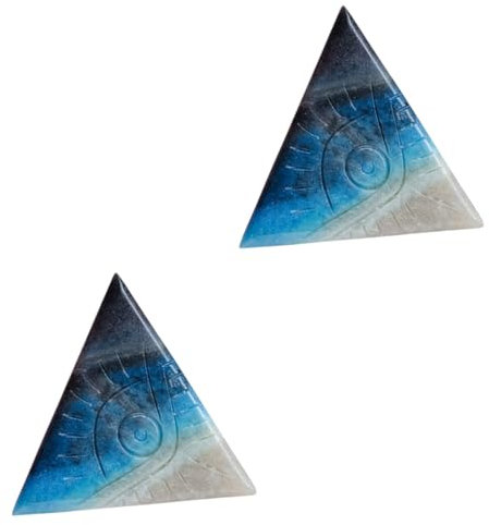 PRETYZOOM 2stücke Natürlicher Kristallstein Mit Dreieckigem Design Dekoratives Evil Eye Ornament Hochwertigem Für Stilvolle Home Und Büro-dekoration Langlebig Und