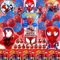 Spiderma Geburtstagsdeko, 50 Stück Spiderma Dekoration Geburtstag Set, Spiderma Deko Geburtstag Kinder, Spiderma Party Deko, Spiderma Luftballon, Spiderma Kuchen Deko, Spider Tischdecke, Fahnen