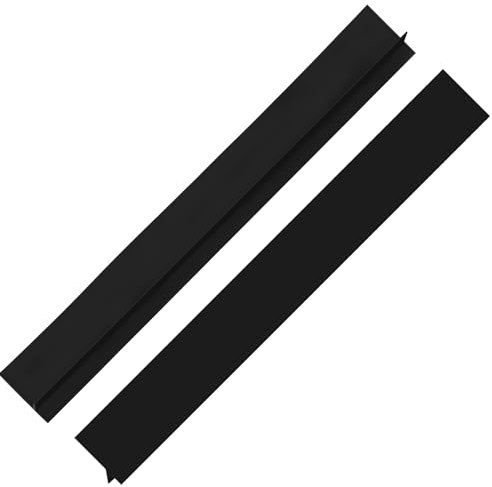 2 Piezas de Cubre Encimera de Silicona para Cocina, Cubre 63.5×5.5×1 cm, 25 Pulgadas Rellena Ranuras, Sella Derrames Guarda para Encimera, Resistente al Frío y al Calor, Fácil de Limpiar (Negro)