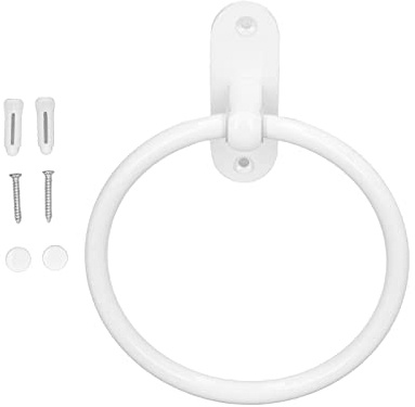 Anneau de Serviette de Bain, Porte-serviette de Salle de Bain, Porte-serviette Rond Moderne Fixé au Mur, Alliage D'aluminium Permettant D'économiser de L'espace, Blanc, Style élégant, Anneaux de Servi