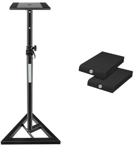 Pronomic SLS-10 Stativ für Studio Monitor Ständer & Infitronic - INSMA1730-2er-Pack Studio Monitor Absorberplatte Isolationspads schaumstoffe schwarz (170x300mm)