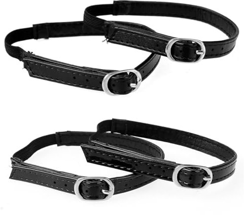Ankle Straps for Women, 4 Pieces Elastic Buckle Straps Detachable PU Leather Strap Adjustable Shoe Straps Extender Anti Loose Shoelace Belt Band Replacement for Women Girls Holding Loose Shoes Heels