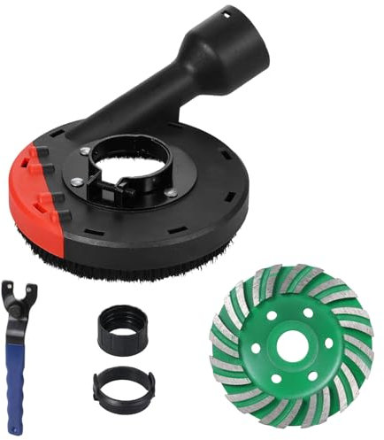 Hancaner Absaughaube für Winkelschleifer 115 mm Flex Absaugung 115 mm Absaughaube Winkelschleifer Absaughaube mit Diamantschleiftopf für Beton (115 mm x 15 mm)