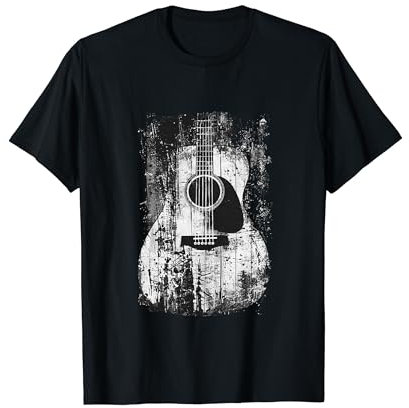 Akustische Gitarre, Vintage, Distressed, Rock & Roll Musik T-Shirt