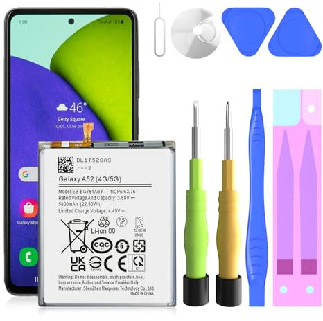 Batteria di ricambio per Galaxy A52, Galaxy S20 FE ai polimeri di litio EB-BG781ABY per Samsung Galaxy S20 FE (G780F) Galaxy S20 FE 5G (G781B), Galaxy A52 (A525F), Galaxy A52 5G (A526B), Galaxy A52s