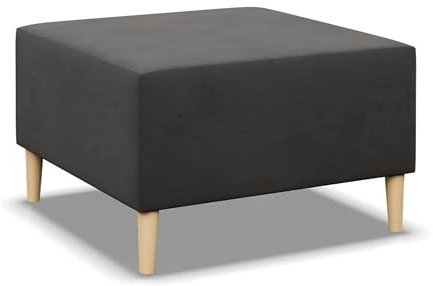 Mebligo - Puff Hocker BLANK, Fußhocker für Sessel, Couch Hocker, Sofa Hocker, Sitzhocker, Hocker Wohnzimmer, Bequemer Hocker als Auflage, Sitzpuff, Beine und Tisch - 71x71x40cm Grau