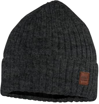 maximo Kids-Mütze, Rippe,Jerseyfutter Umschlagrand Made in Germany Merino