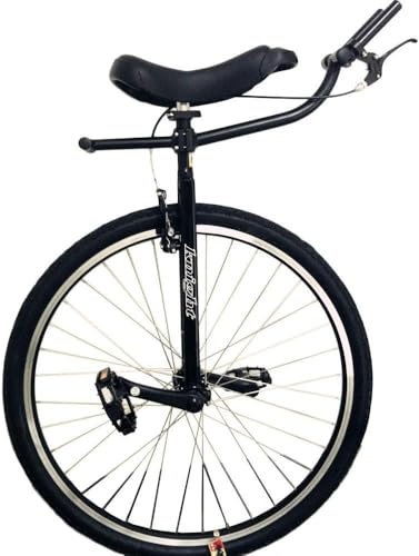 28 Zoll klassisches schwarzes Einrad für Erwachsene für große Menschen mit Einer Körpergröße von 160–195 cm (63–77 Zoll), mit Lenker, Bremsen, robustem Stahlrahmen und Leichtmetallfelge