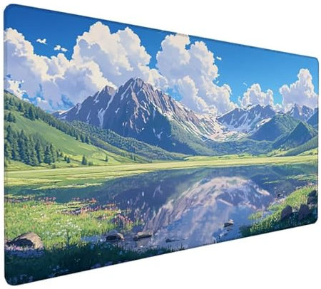 Verde Alfombrilla Ratón XXL 1500 x 800 x 3 mm Grande Tamaño Alfombrilla Ratón Gaming Paisaje con Bordes Cosidos, Base de Goma Antideslizante Alfombrilla Escritorio para Raton Gaming y Teclado Z-348