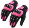 Guanti da moto, anti caduta, con dita intere, per touchscreen, protezione completa sulle nocche, guanti da motocross per corse su strada, ciclismo, ATV (rosa, M)