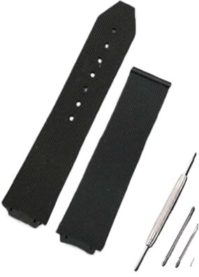 YAGHANG Damen-Silikonarmband 15 Mm X 21 Mm Kompatibel Mit Hublot-Armband, Kautschukband, Wasserdichtem Sportuhrenzubehör(Black)