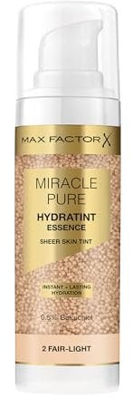 Max Factor Miracle Pure Hydratint Essence, feuchtigkeitsspendendes Make-up mit leichter Deckkraft, 71% wasserbasiert, mit Mikro-Kapsel Pigmenten, 30 ml, Fb. 5 Medium