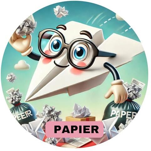 Lustige Aufkleber Müll– Kinderleichtes Recycling dank liebevollem Design – Für Innen Außen - Olanmarp Nachhaltige Mülltonnen-Sticker - 5 Stück (Papier)