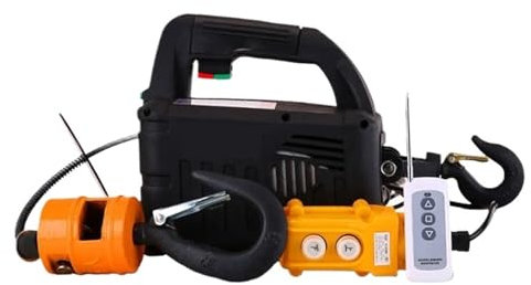 treuil 3 en 1 télécommande 500kg palan électrique palan à coque en aluminium ménage intérieur petite grue grue Palan Électrique(500kg 7.6m)