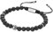 GAVU Lavastein Armband mit Fleur de Lis Charm Schwarzer Perlenarmband für Herren Männer