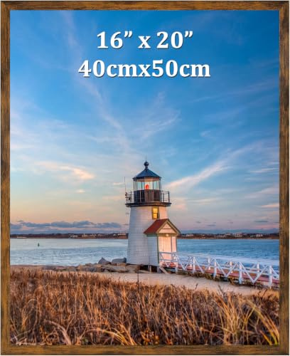 Ditwis Bilderrahmen 40x50 Braun, Fotorahmen für 50x40 cm Poster, Fotos, Kunstwerke und Puzzles, Modern Posterrahmen zum Aufhängen, Rahmen für Wohnungen, Büros und Galerien