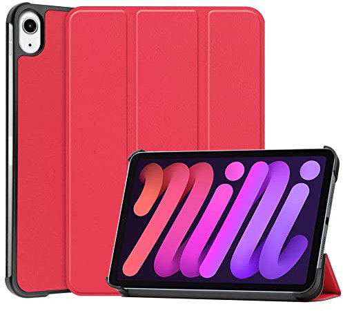 Funda protectora para tabletas Compatible con iPad Mini 6ª generación 2021 8.3 pulgadas, Compatible con iPad Mini 6 Caso, Slim Tri-Fold Stand Smart Case, Multi-Viewing Angles Stand Hard Shell Folio