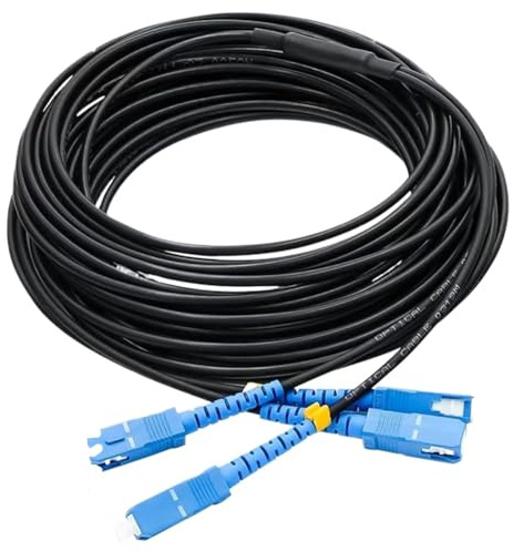 Cavo di collegamento in fibra ottica monomodale doppio per esterno (60 m SC-SC)