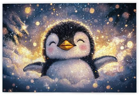 Puzzle 1000 Teile, Pinguin Puzzle 1000 Teile Erwachsene, Holzpuzzle Erwachsene, EIN Herausforderndes Rätsel, Puzzlespiele für Die Ganze Familie, Holzpuzzle für Zimmer Deko Wohnzimmer, Geschenke, Y-90