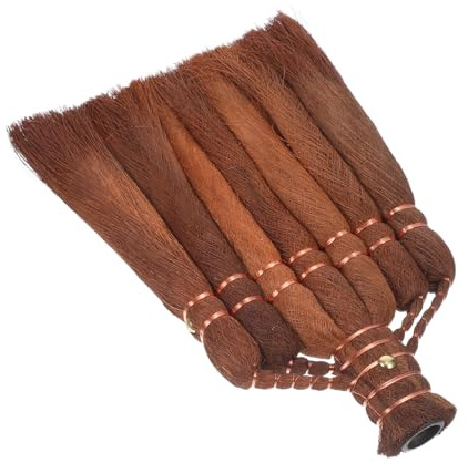 COLLBATH Palm Fiber Broom Head Replacement Heavy-duty Outdoor Cleaning Brush with Stable Palm Fibers Flat Broom Head for Sweeping Compatible with Handles Garden