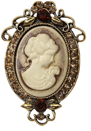Anspruchsvolle Antik Gold Cameo Anstecknadel Elegantes Kleid Accessoire Abend Event Brosche Für Hochzeiten Abschlussbälle Und Feiern. Handgefertigte Robuste Anstecknadel Aus Legierung