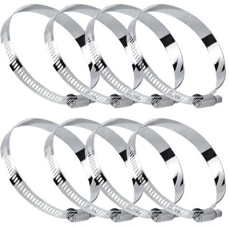 8 Stück Edelstahl Schlauchschellen 91-114mm - Einstellbare Schlauchklemme Set für Auto, Industrie & Garten, Rostfreie Rohrschellen zum Verbinden & Sichern von Schläuchen & Rohrleitungen (91-114mm)