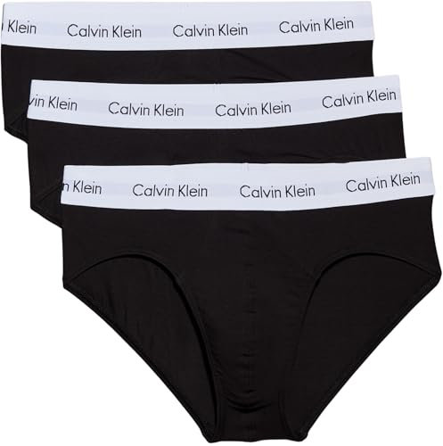 Calvin Klein Calzoncillos Hip Briefs Hombre Pack de 3 Ropa Interior, Negro (Black), XL