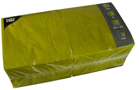 1.000 Servietten, 3-lagig 1/4-Falz 33x33cm olivgrün