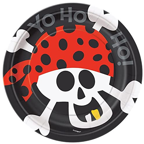 Unique Party 40494 - 18cm Pirate Party Plates, Pack of 8