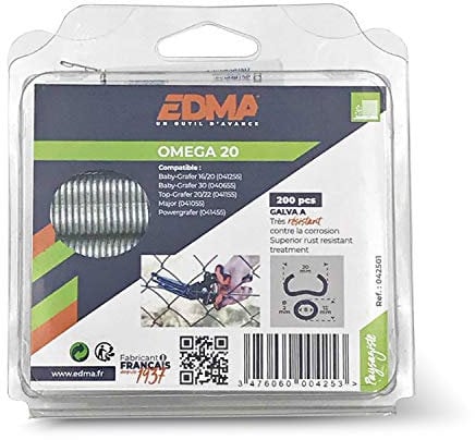 EDMA Agrafe Omega 20 - Galva A - x 200 pcs
